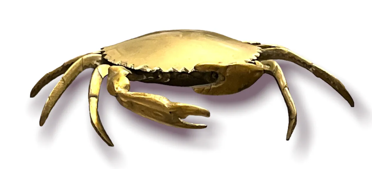 Vintage Bronze Brass Crab Jewelry Trinket Ashtray
