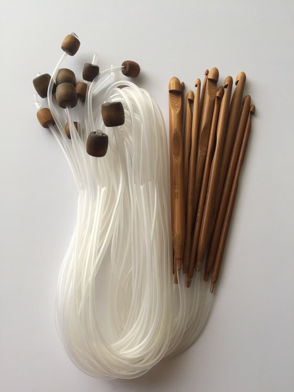 New 47" Set Of 12 Bamboo Afghan Tunisian Crochet Hook Needles C-n (3-10mm) Hooks