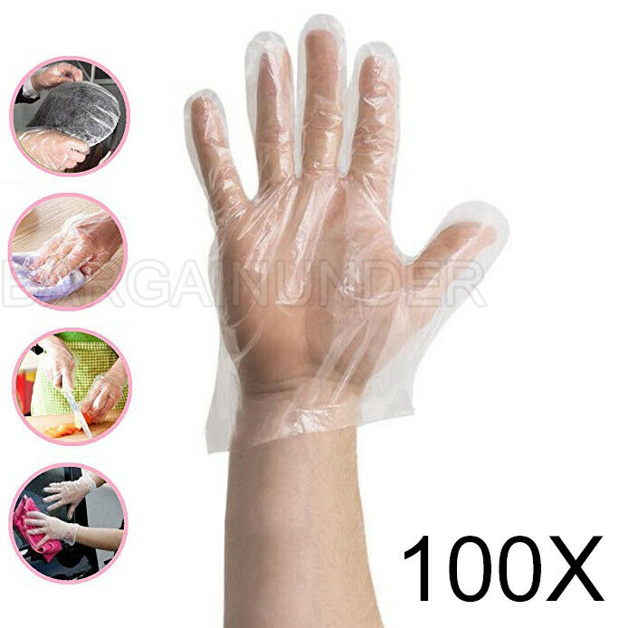 100 - 1200 Plastic Clear Disposable Gloves Food Hygiene Cleaning Catering Beauty