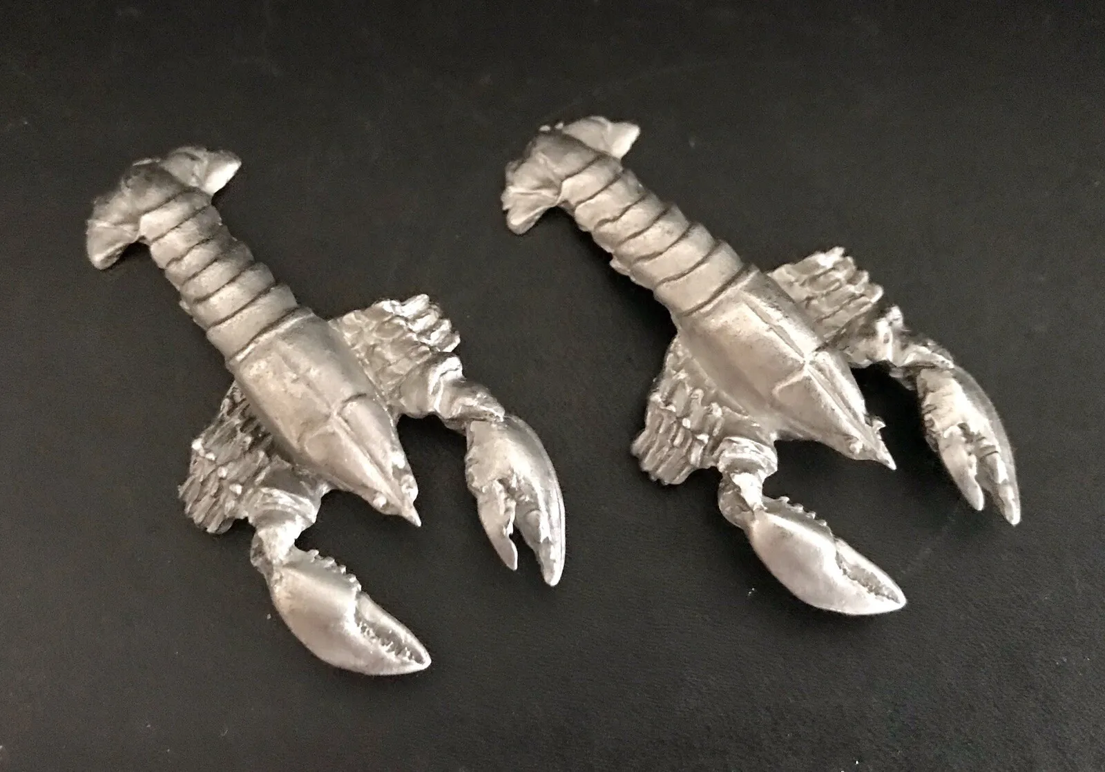 2 Pewter Lobster Crab Claw Fish Nantucket Cape Cod Ocean Vineyard Figurines U